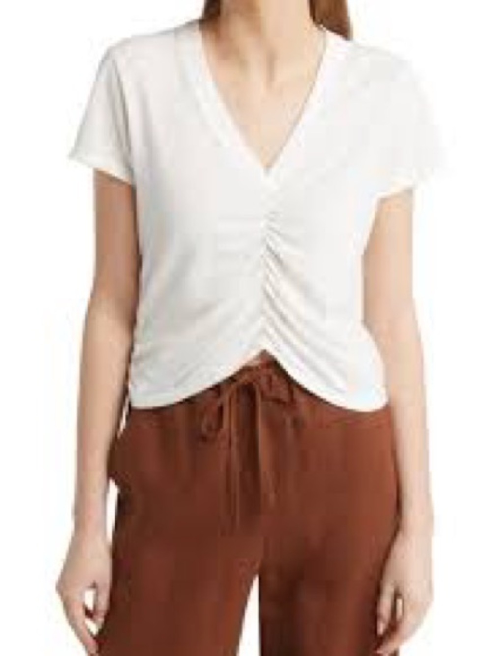 Rails Binx Ruched Top In White